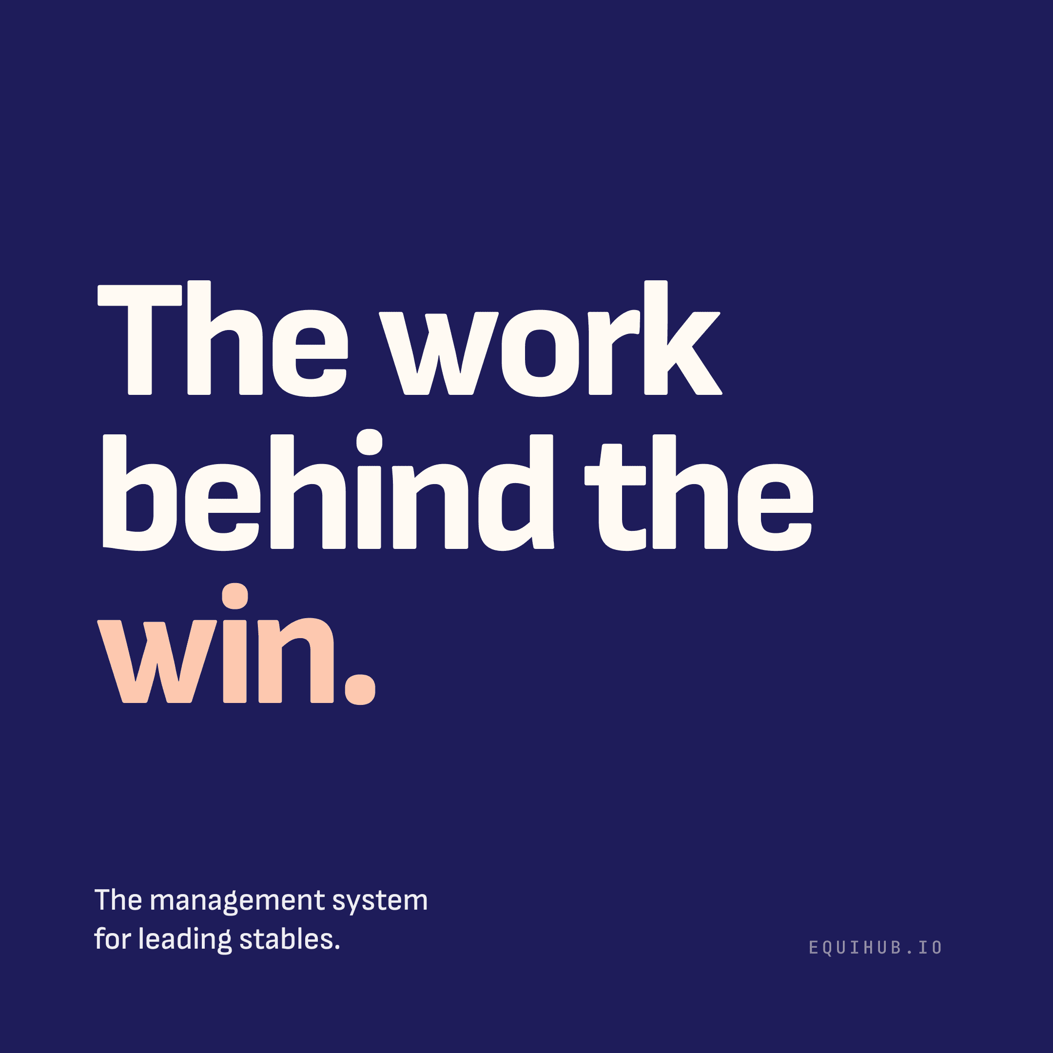 The work behind the win
